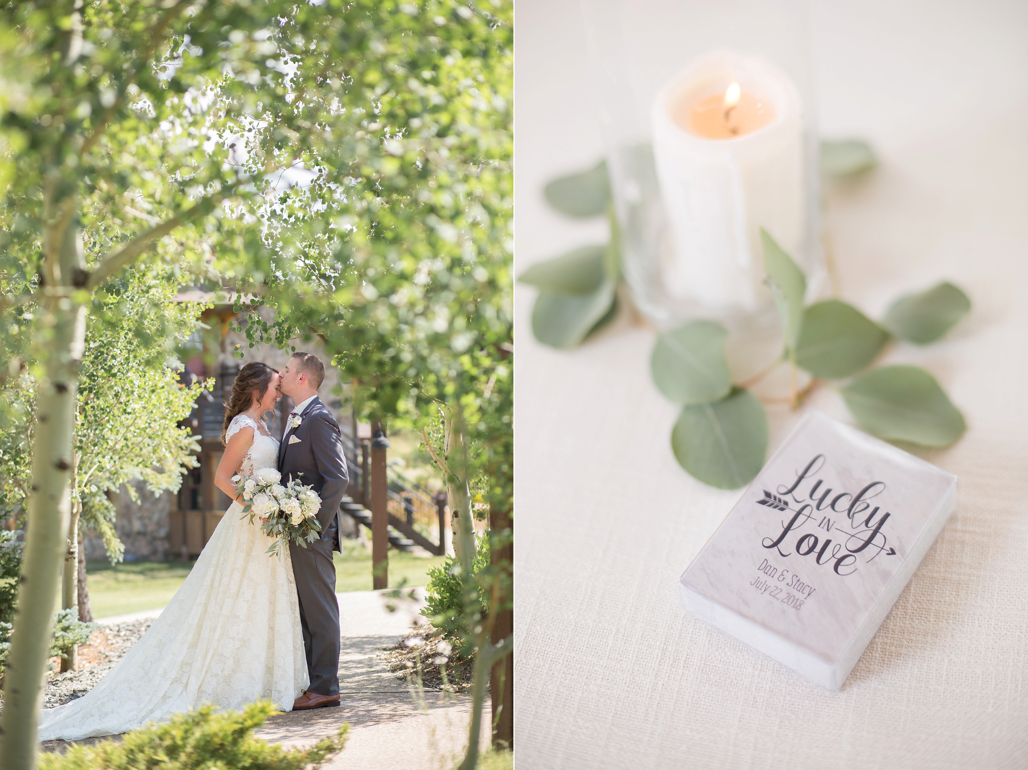 first look at devil's thumb ranch, bride & groom wedding photos