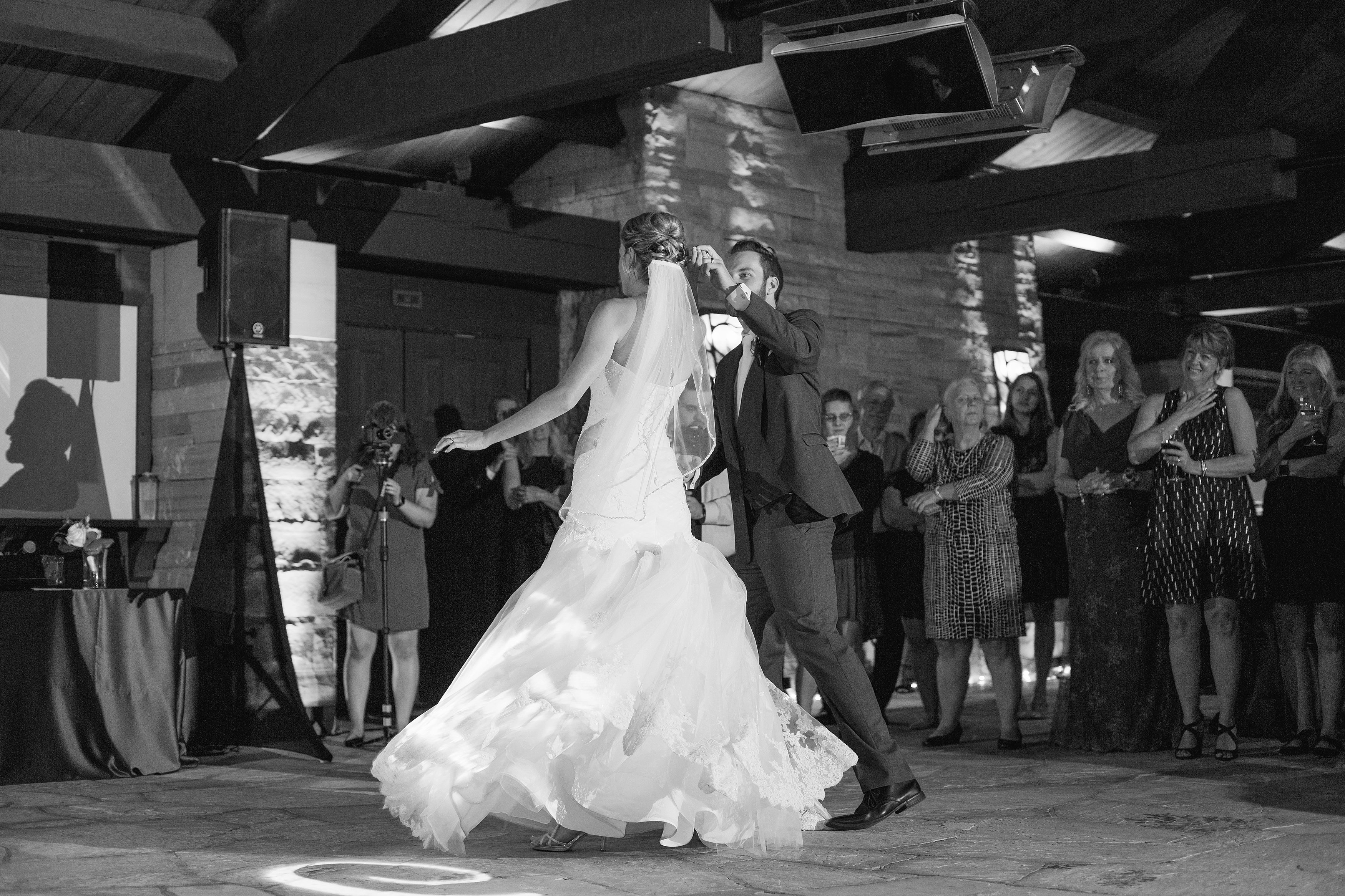 reception dancing at sanctuary golf course colorado wedding
