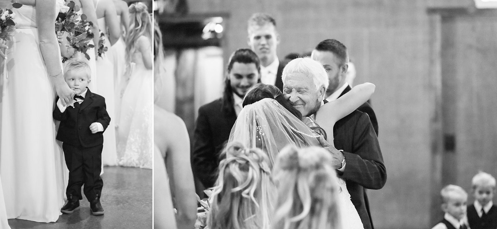 grandfather giving bride away during ceremony