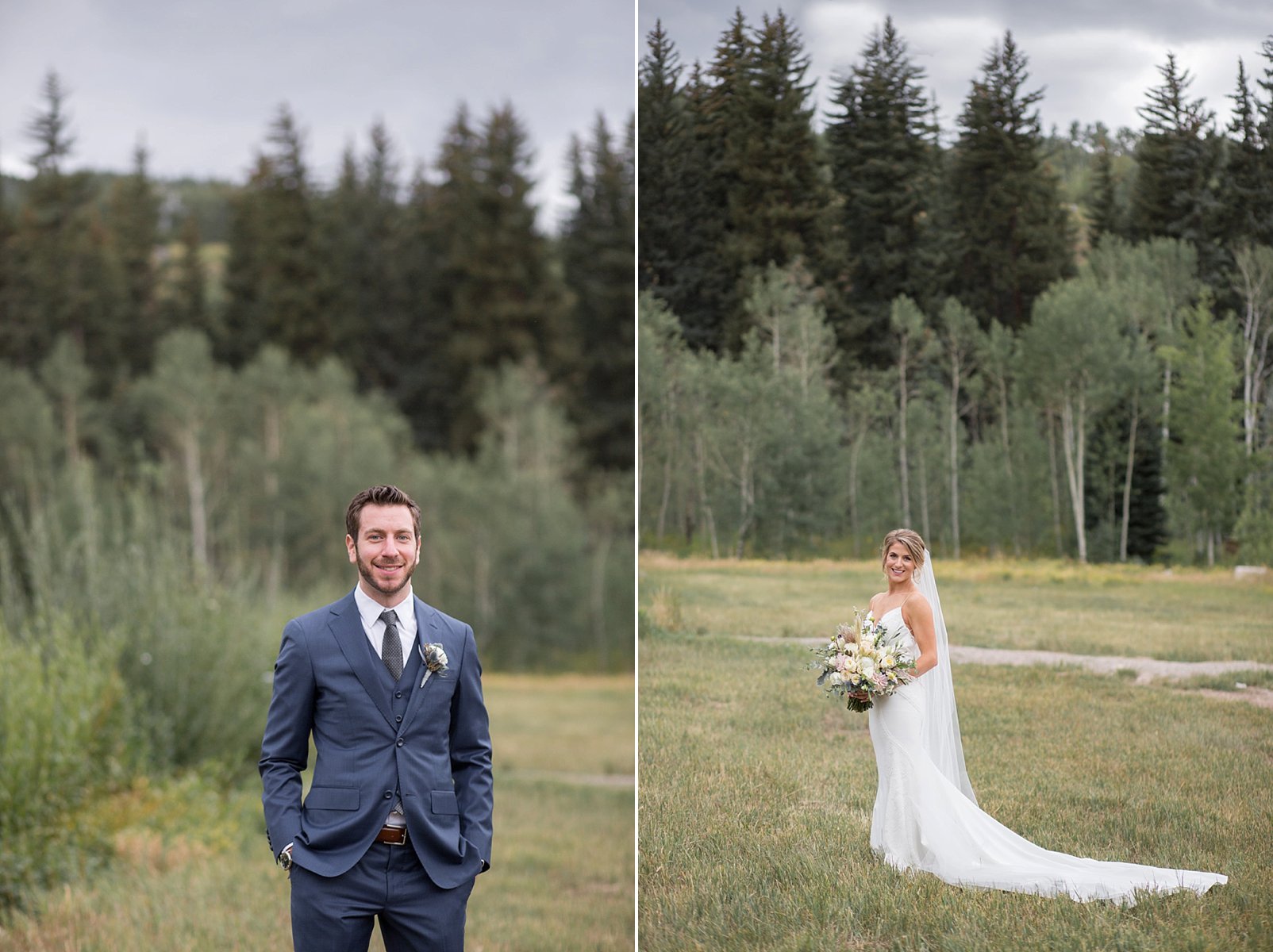 bride and groom photos in vail colorado
