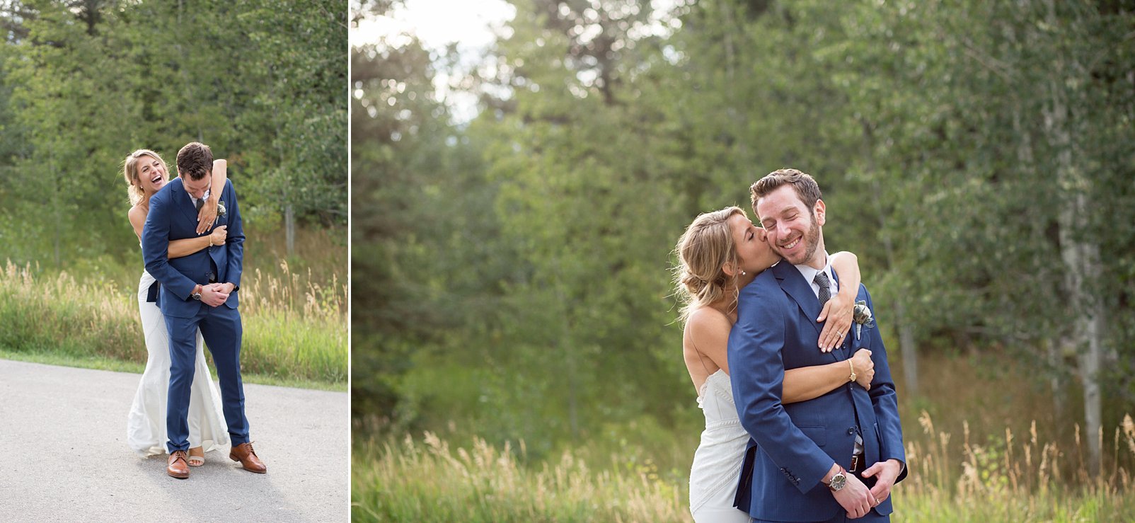 bride and groom portriats at larkspur vail wedding