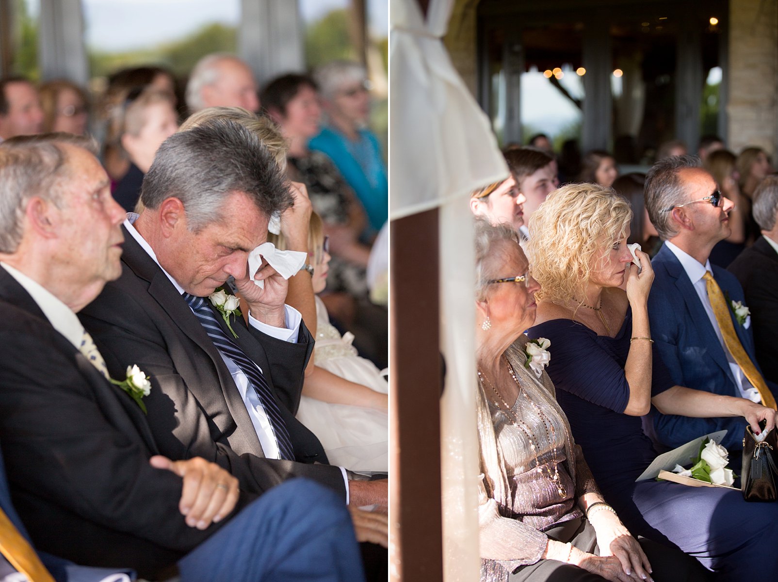 emotional editorial photography during ceremony at cherry hills country club wedding