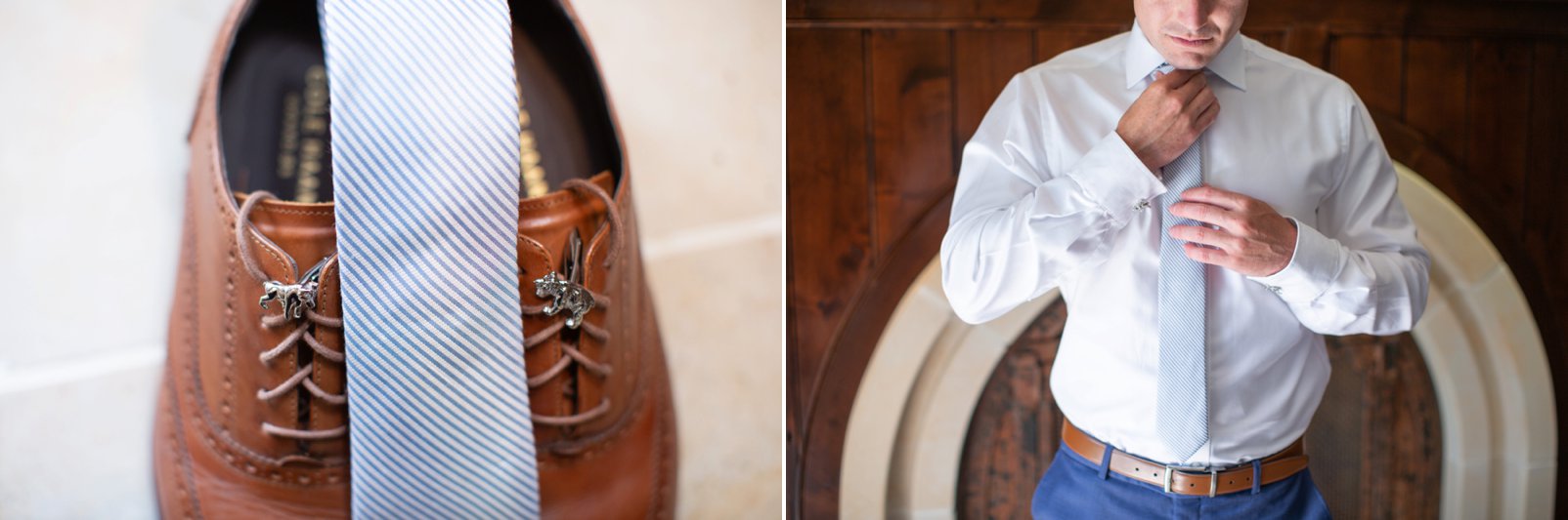 groom details during wedding at sonnenalp in vail colorado