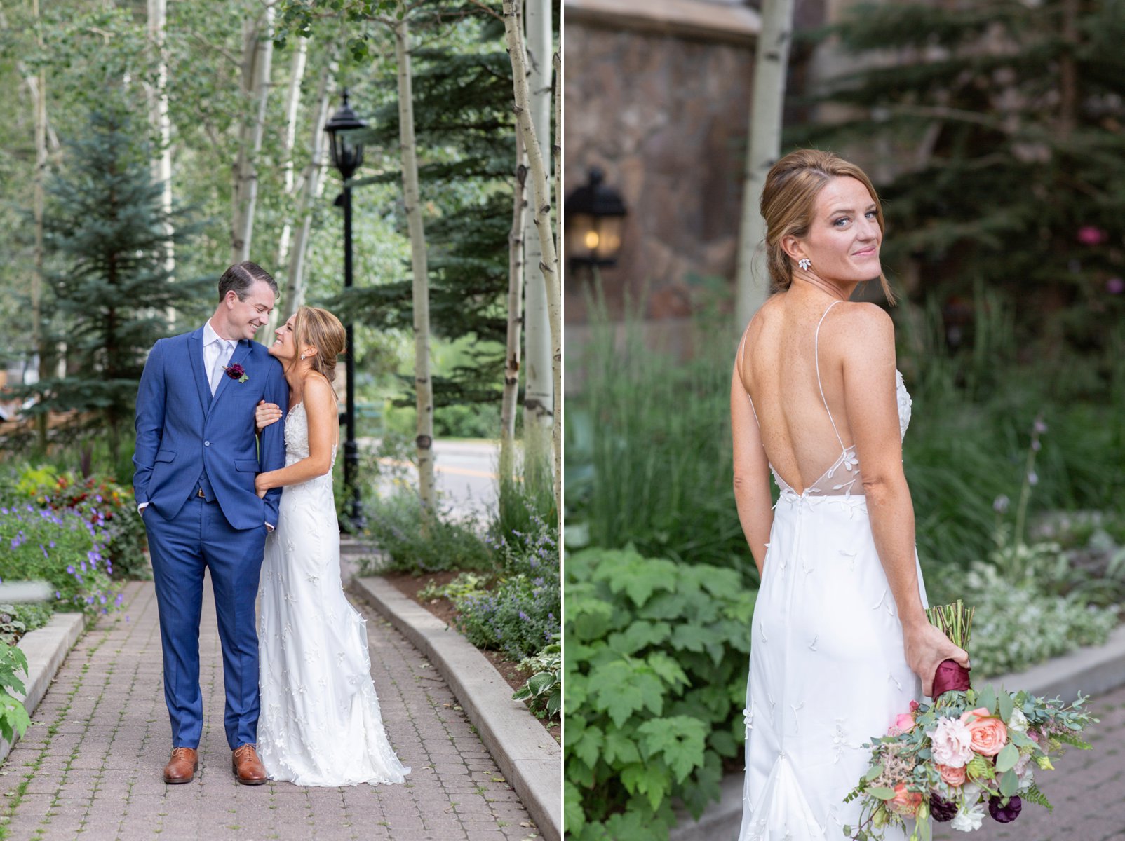 bride and groom photos at sonnenalp in vail colorado 