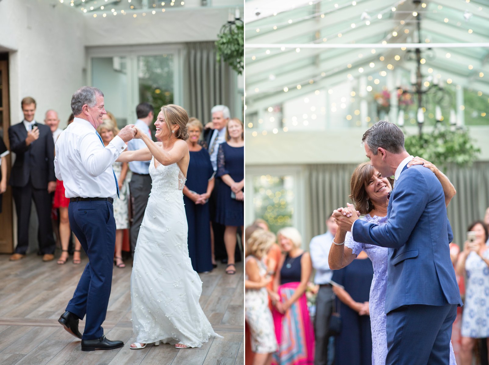 first dances with parents during vail wedding at the sonnenalp venue