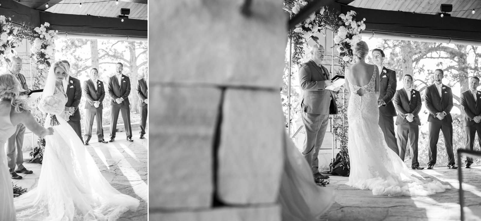 ceremony at sanctuary wedding by colorado wedding photographer