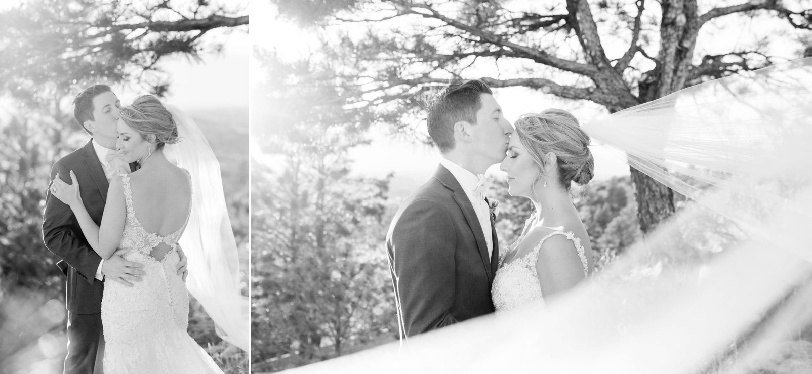 black and white photos of bride and groom at sanctuary golf course wedding