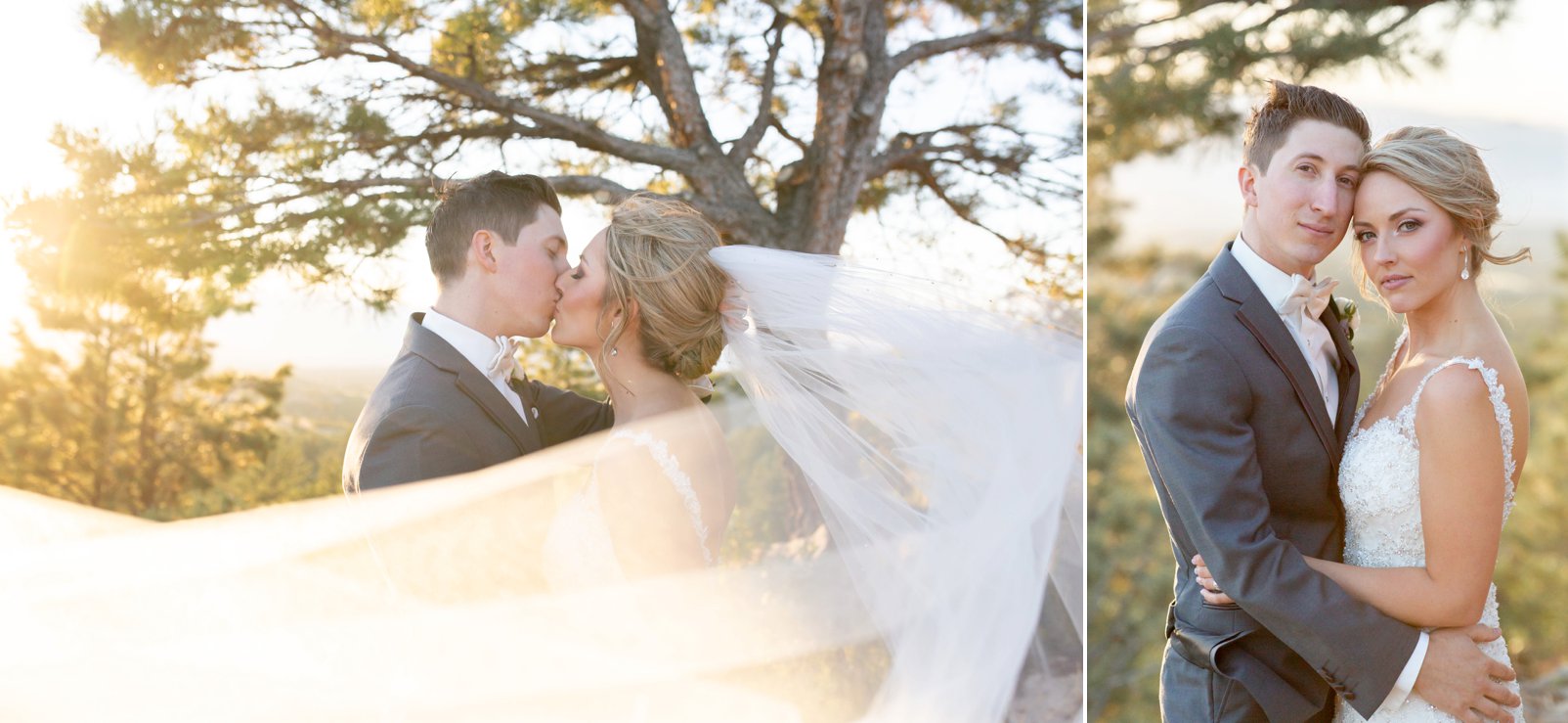 bride and groom photos during fall wedding at sanctuary golf course