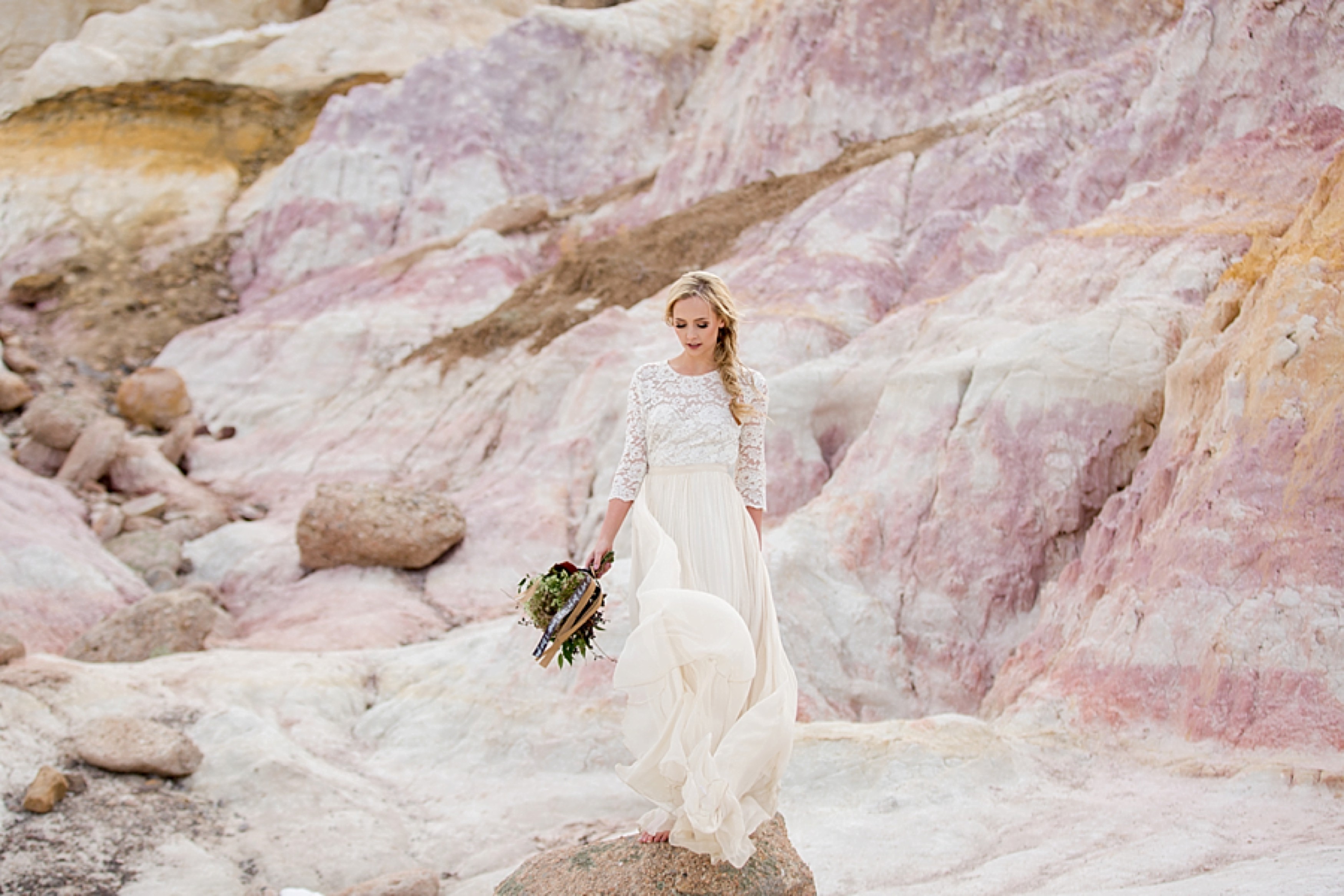 Rocky Mountain Bride Colorado Paint Mines | Jamie Beth Photography